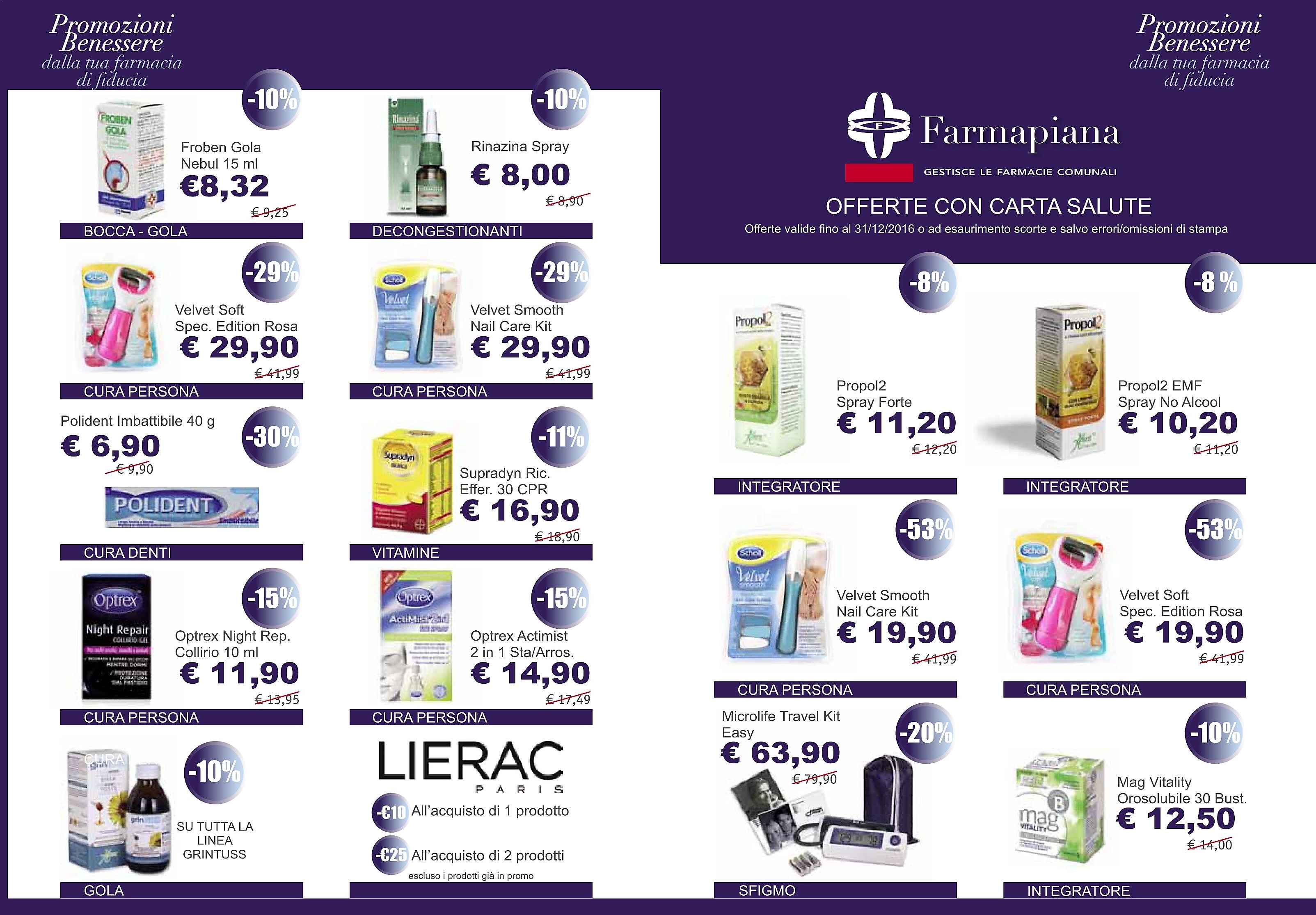 Promozione benessere Settembre-Ottobre 2016